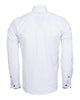 White Fashion Shirt with Multicolour Collar Tip Design