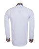 White Plain Shirt with Multicoloured Trim