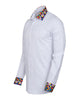 White Plain Shirt with Multicoloured Trim