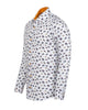 White Horse Print Shirt with Matching Handkerchief