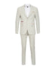 Cream 3 Piece Check Suit