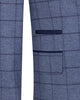Blue 3 Piece Check Suit