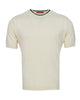 Cream Short-Sleeve Open-Collar Knit Polo