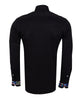 Black Fashion Shirt with Colourful Collar Tip Design