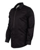 Men's Black Long Sleeved Shirt with Multi-Coloured Rhinestone Details