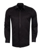 Men's Black Long Sleeved Shirt with Multi-Coloured Rhinestone Details
