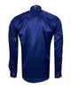 Navy Musical Print Long Sleeve Satin Men's Shirt
