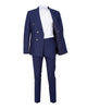 Navy Blue 2 Piece Stripe Double Breasted Men's Suit