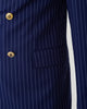 Navy Blue 2 Piece Stripe Double Breasted Men's Suit
