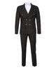 Black 2 Piece Stripe Double Breasted Men's Suit