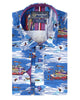 Sailing Boat Print Shirt with Matching Handkerchief