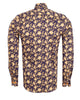 Gold Rose Print Shirt with Matching Handkerchief