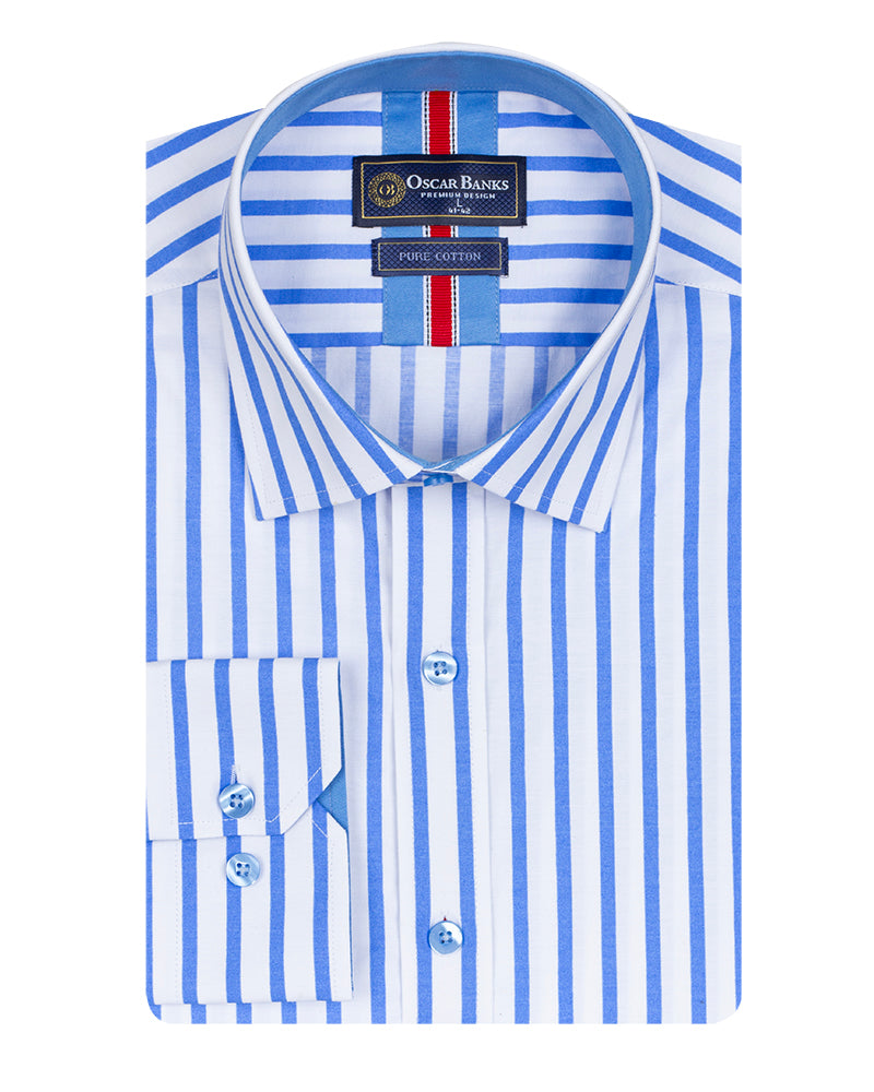 Classic Blue Stripe Men's Shirt
