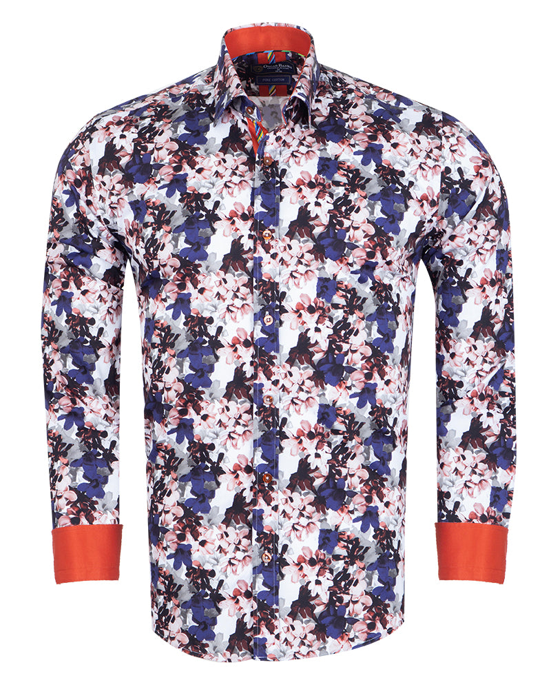 Colourful Daffodil Print Shirt with Matching Handkerchief