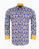 Dark Blue day of the dead Skull Print Shirt with Matching Handkerchief