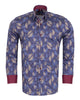 Purple Paisley Print Shirt with Matching Handkerchief