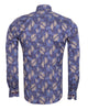 Purple Paisley Print Shirt with Matching Handkerchief