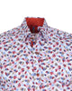 Colourful Leaf Print Shirt with Matching Handkerchief
