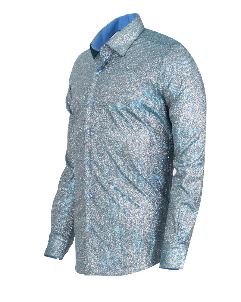 Blue Sequin Men's Shirt