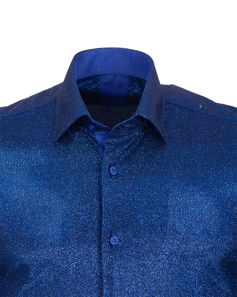 Dark Blue Sequin Men's Shirt