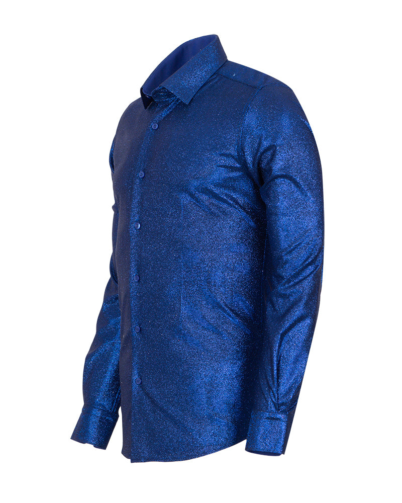 Dark Blue Sequin Men's Shirt