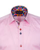Pink Plain Colourful Buttons Short Sleeve Shirt