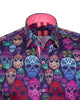 Purple Colourful Skull Print with Matching Handkerchief