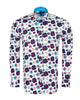 White Colourful Abstract Shapes with Matching Handkerchief