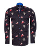Black Historic Masterpiece Print Men's Shirt with Matching Handkerchief
