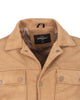 Beige Suede-Effect Buttoned Jacket