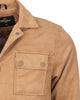 Beige Suede-Effect Buttoned Jacket