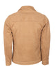 Beige Suede-Effect Buttoned Jacket