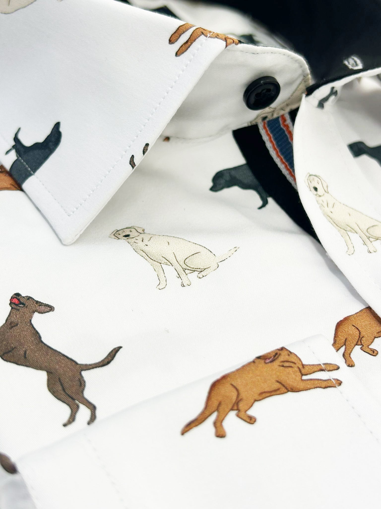 White Dog Print with Matching Handkerchief
