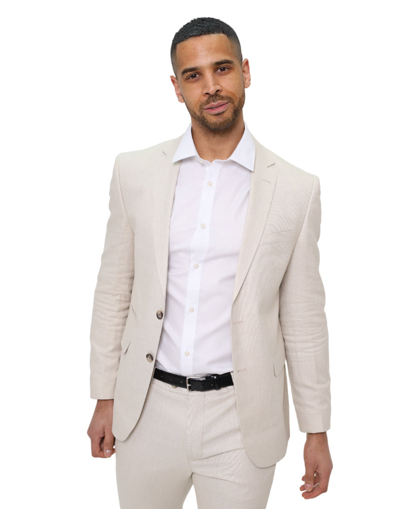 Cream Linen 2 Piece Suit