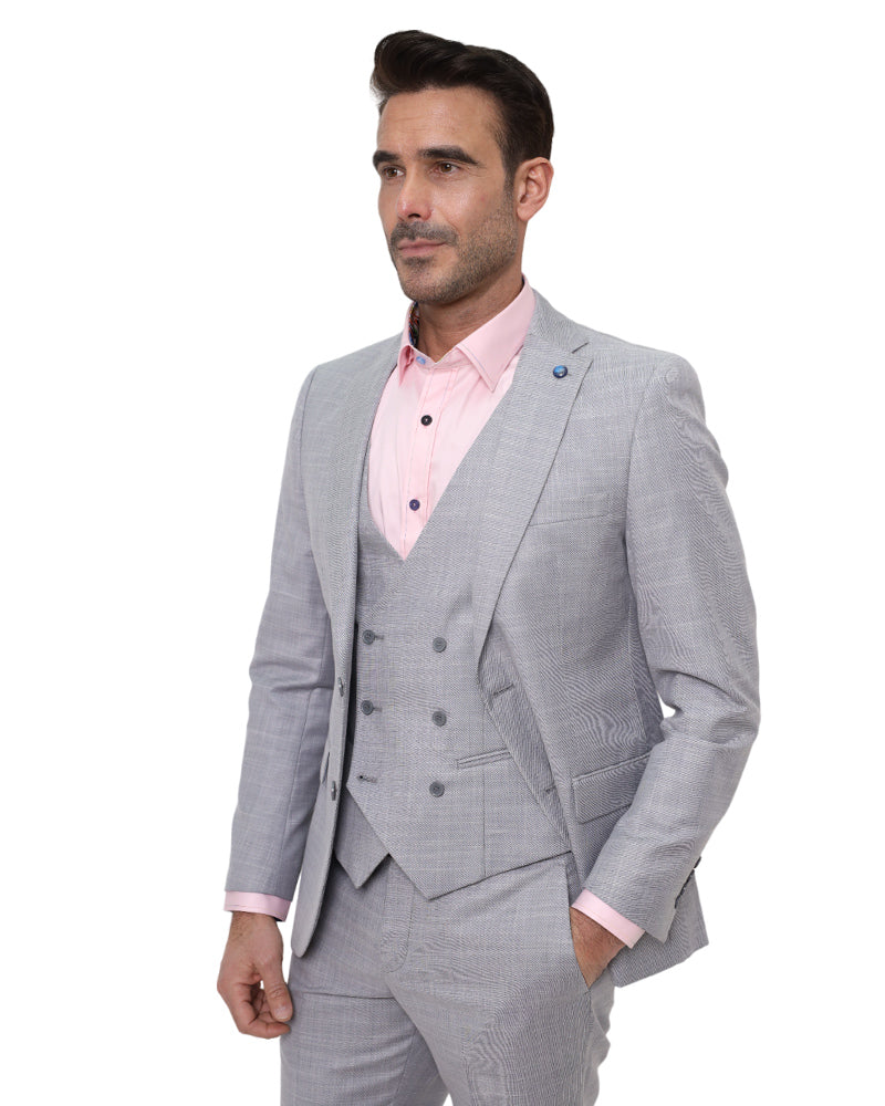 Grey Linen 3 Piece Suit