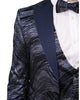 Dark Blue Fashion Men's 4 Piece Textured Suit