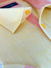 Yellow Linen Plain Short Sleeve Shirt