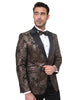 Rustic Gold & Black Paisley Design Blazer with Contrasting Lapel & Matching Bow Tie