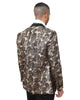 Gold Paisley Contrasting Lapel Blazer & Matching Bow Tie