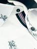 White Musical Print Long Sleeve Shirt