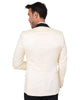 Cream Men's 4 Piece Glitter Suit Contrasting Lapel