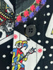 Black Playing Card Print Shirt with Matching Handkerchief