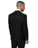 Men's Black Patterned 3 Piece Contrasting Lapel Suit