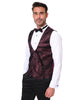 Burgundy Fashion Men's 4 Piece Textured Suit