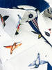White Colourful Mockingbird Print Men's Shirt