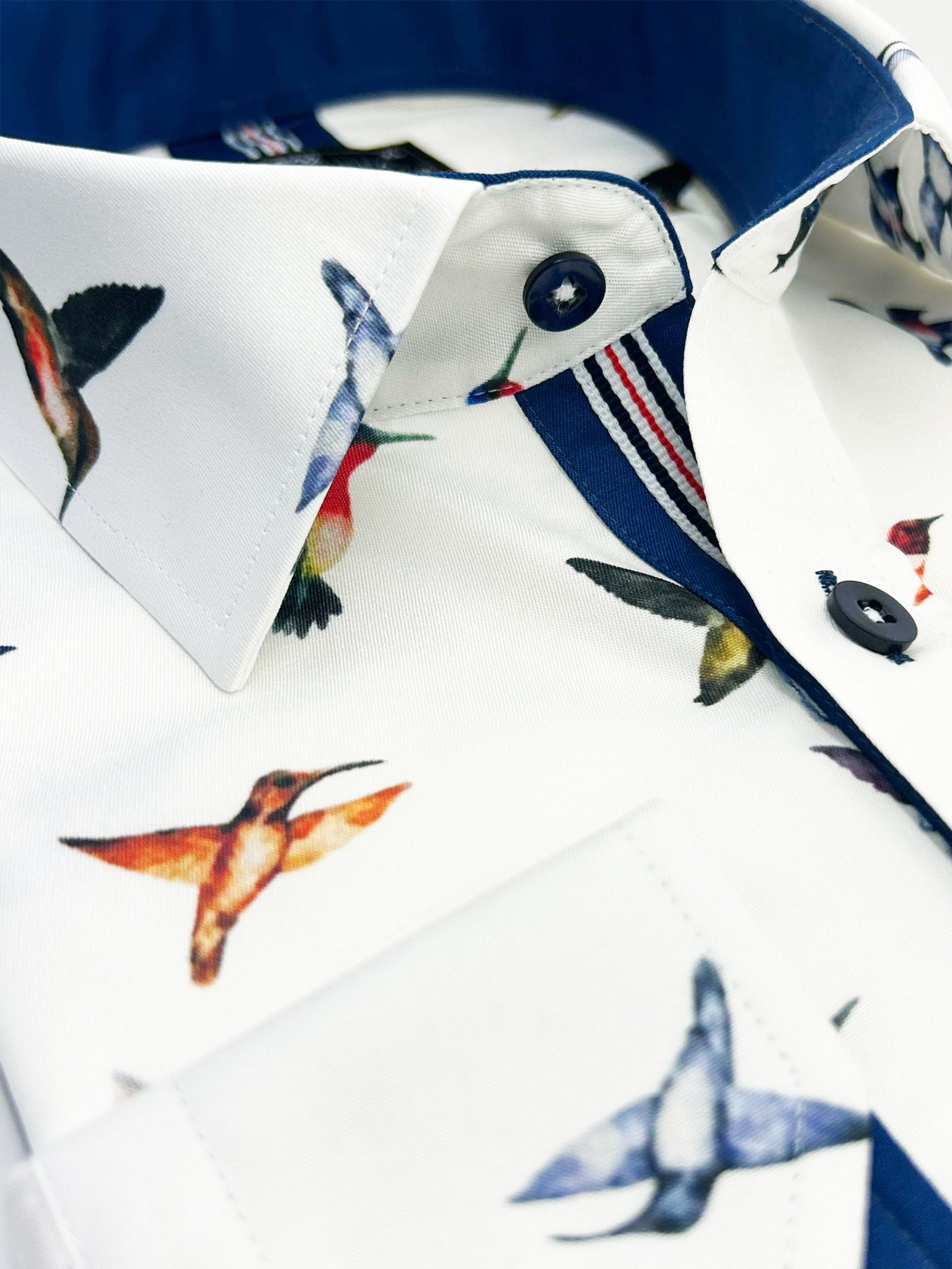White Colourful Mockingbird Print Men's Shirt