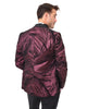 Burgundy Fashion Men's 4 Piece Textured Suit
