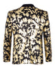 Gold Glitter Brush Print Blazer with Contrasting Lapel & Matching Bow Tie