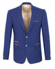 Dark Blue Fashion Blazer With Piping