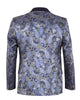 Dark Blue Paisley Flock Design Fashion Blazer & Matching Bow Tie